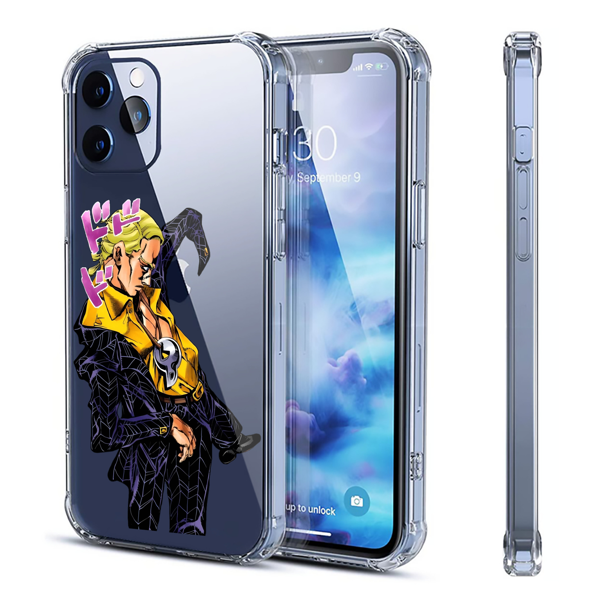 （画像用） ジョジョの奇妙な冒険 プロシュート JoJo's Bizarre Adventure Prosciutto 【iPhone 12シリーズ対応】透明スマホケース（クリアソフトケース）